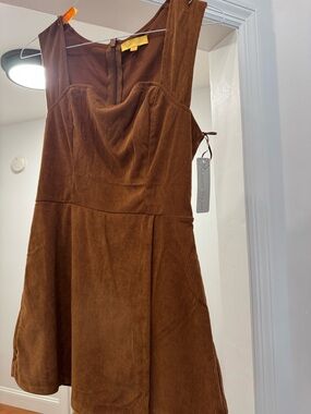 Lizard Thicket Brown Corduroy Mini Dress
